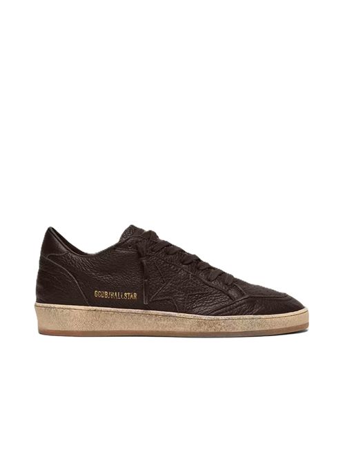 Ball Star in pelle marrone scuro con stella in pelle ton sur ton Golden Goose | GMF00117.F008888.55381DARK BROWN